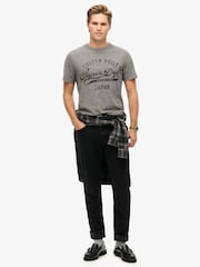 Superdry Light Grey 100% Cotton Copper Label Workwear T-Shirt - Image 3 of 5