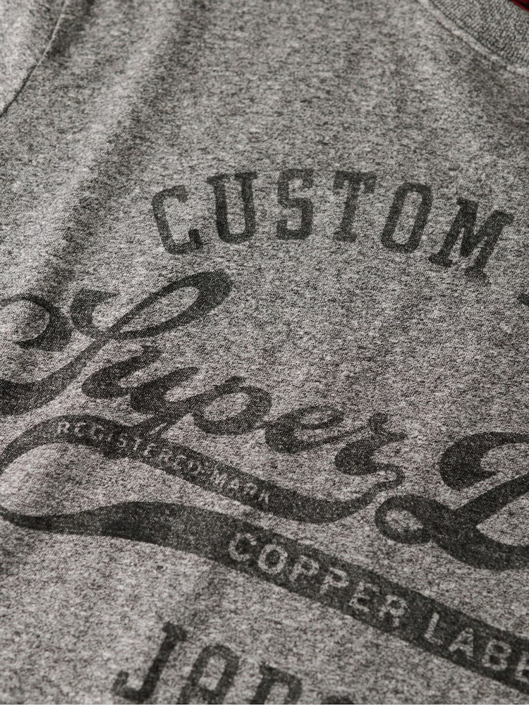 Superdry Light Grey 100% Cotton Copper Label Workwear T-Shirt - Image 5 of 5