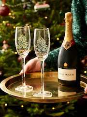 Spode Set of 4 Christmas Tree Champagne Flutes Glasses - Εικόνα 1 του 3