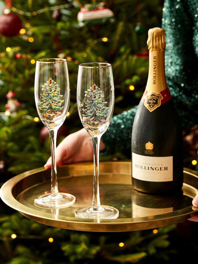 Spode Set of 4 Christmas Tree Champagne Flutes Glasses - Εικόνα 1 του 3 Spode Set of 4 Christmas Tree Champagne Flutes Glasses - Εικόνα 1 του 3