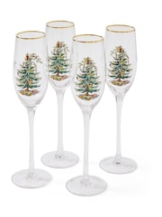 Spode Set of 4 Christmas Tree Champagne Flutes Glasses - Εικόνα 3 του 3