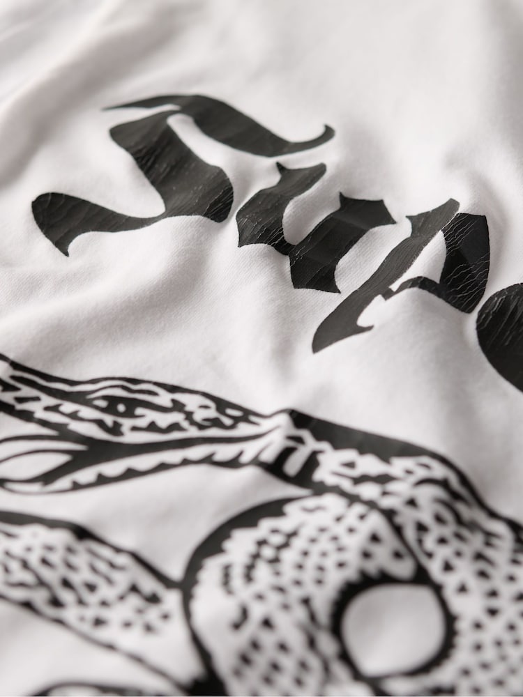 Superdry White 100% Cotton Retro Rock Graphic T-Shirt - Image 6 of 6