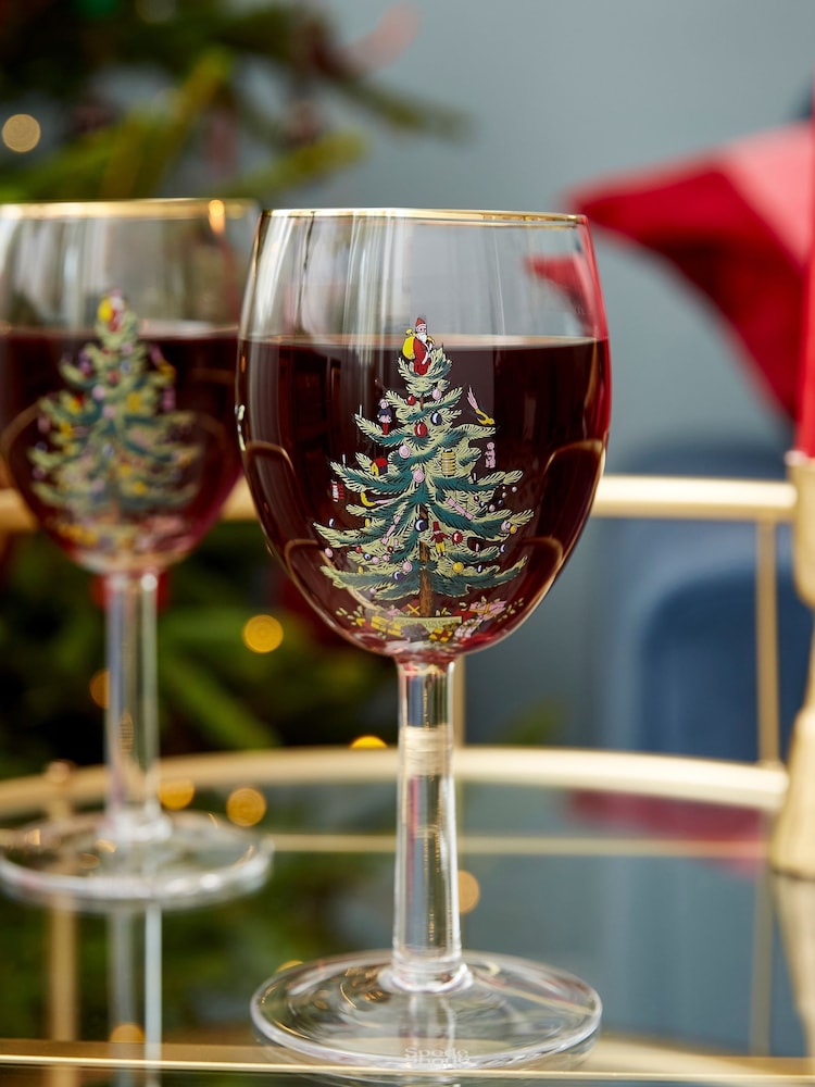 Spode Set of 4 Christmas Tree Wine Glasses - Εικόνα 2 του 3