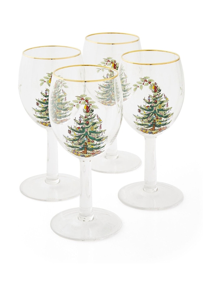 Spode Set of 4 Christmas Tree Wine Glasses - Εικόνα 3 του 3