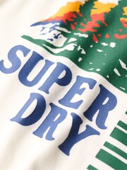 Superdry White 100% Cotton Outdoor Graphic Stripe T-Shirt - Image 5 of 5