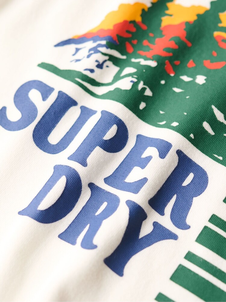 Superdry White 100% Cotton Outdoor Graphic Stripe T-Shirt - Image 5 of 5