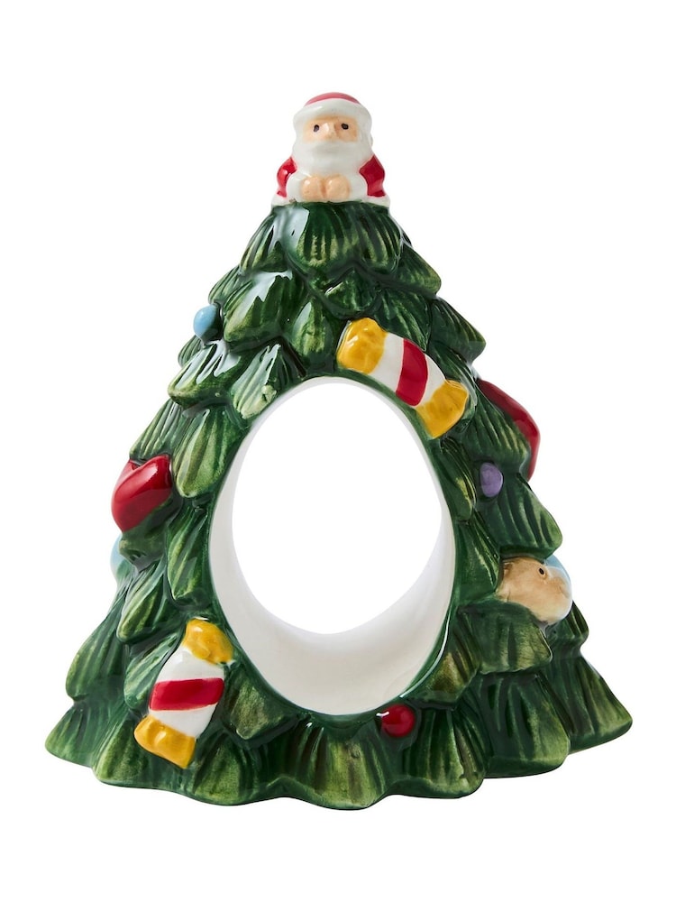 Spode Set of 4 White Christmas Tree Napkin Rings - Image 2 of 2 Spode Set of 4 White Christmas Tree Napkin Rings - Image 2 of 2