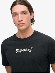 Superdry Black 100% Cotton Retro Rock Graphic T-Shirt - Image 2 of 4