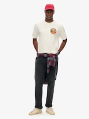 Superdry White 100% Cotton Travel Postcard Chest T-Shirt - Image 2 of 5