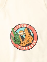 Superdry White 100% Cotton Travel Postcard Chest T-Shirt - Image 5 of 5