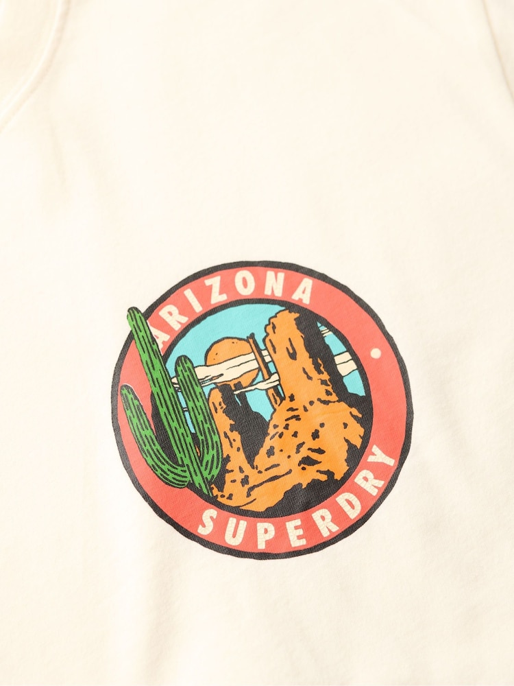 Superdry White 100% Cotton Travel Postcard Chest T-Shirt - Image 5 of 5