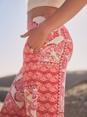Pink Wide Leg Trousers With Linen - Image 5 of 7