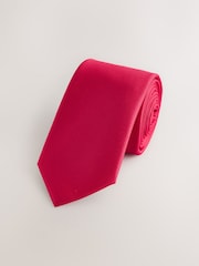 Bright Red Slim Textured Tie - Image 1 of 3