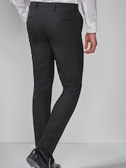 Black Slim Fit Tuxedo Suit Trousers - Image 2 of 5