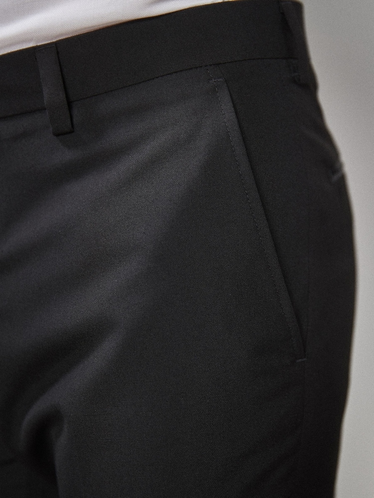 Black Slim Fit Tuxedo Suit Trousers - Image 3 of 5