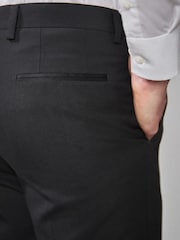 Black Slim Fit Tuxedo Suit Trousers - Image 4 of 5