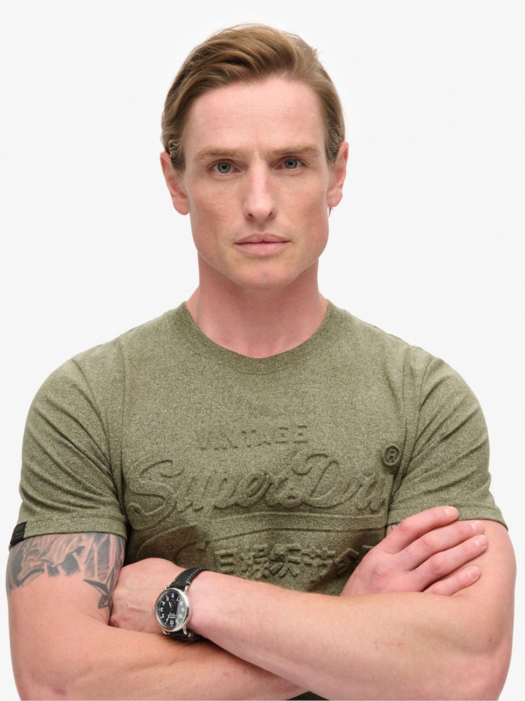 Superdry Green Embossed Vl Graphic T-Shirt - Image 4 of 6
