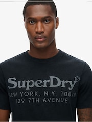 Superdry Black 100% Cotton Tonal Venue Logo T-Shirt - Image 3 of 5