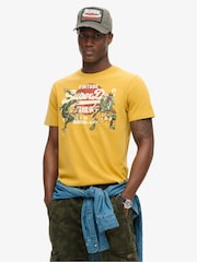 Galben ulei - Tricou din bumbac cu model grafic Superdry 100% Tokyo - Image 1 of 5