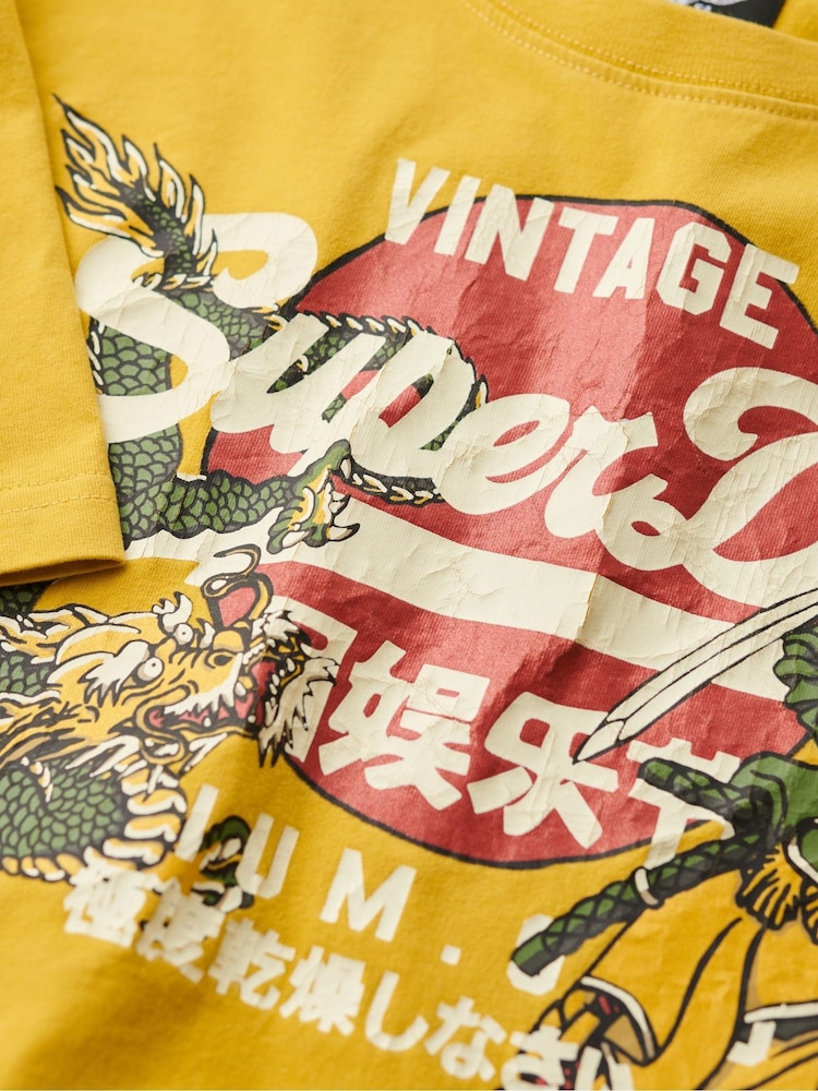 Galben ulei - Tricou din bumbac cu model grafic Superdry 100% Tokyo - Image 5 of 5