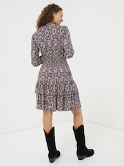 FatFace Brown Amba Ikat Geo Jersey Dress - Image 2 of 5