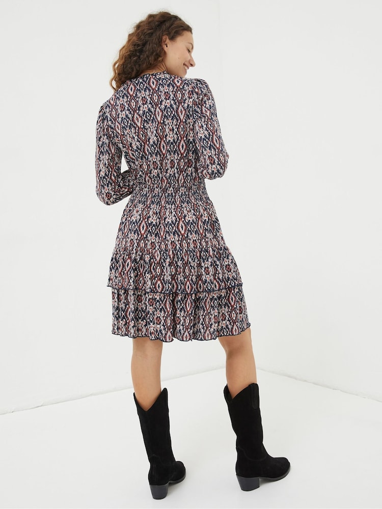 FatFace Brown Amba Ikat Geo Jersey Dress - Image 2 of 5