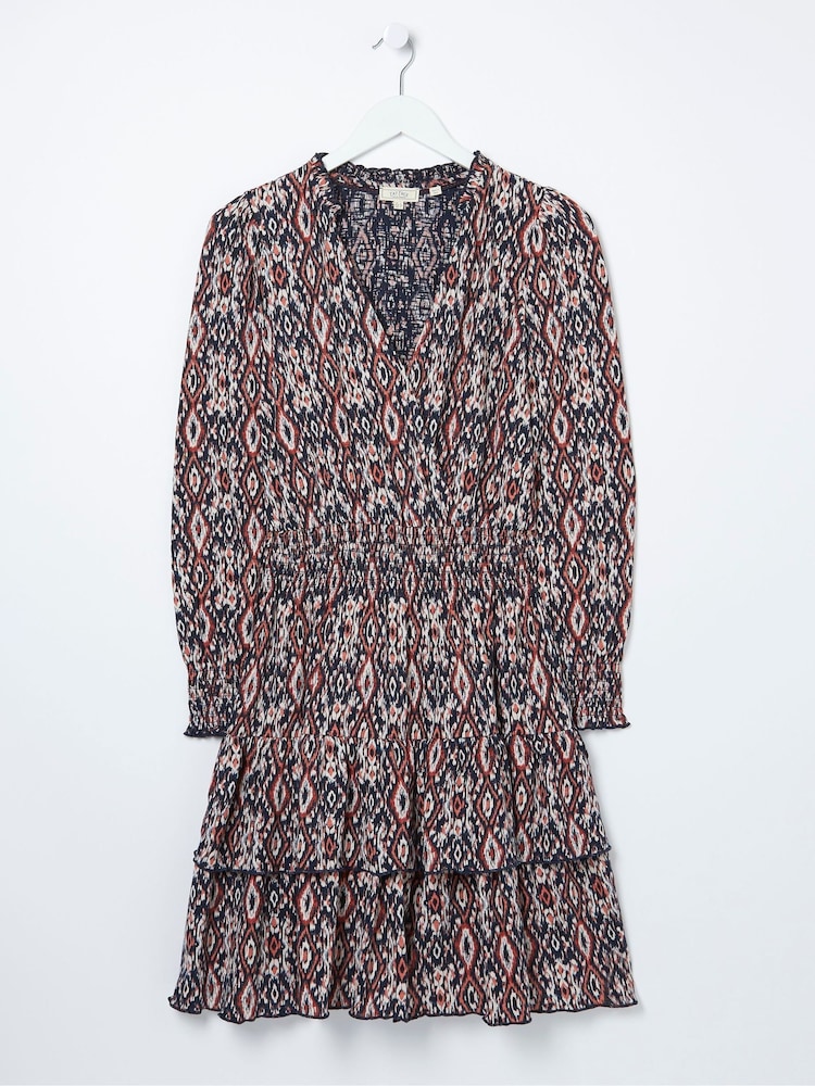 FatFace Brown Amba Ikat Geo Jersey Dress - Image 5 of 5