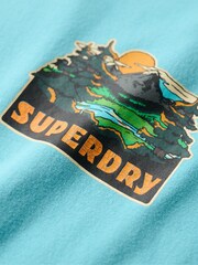 Superdry Maui Blue 100% Cotton Travel Postcard Chest T-Shirt - Image 5 of 5