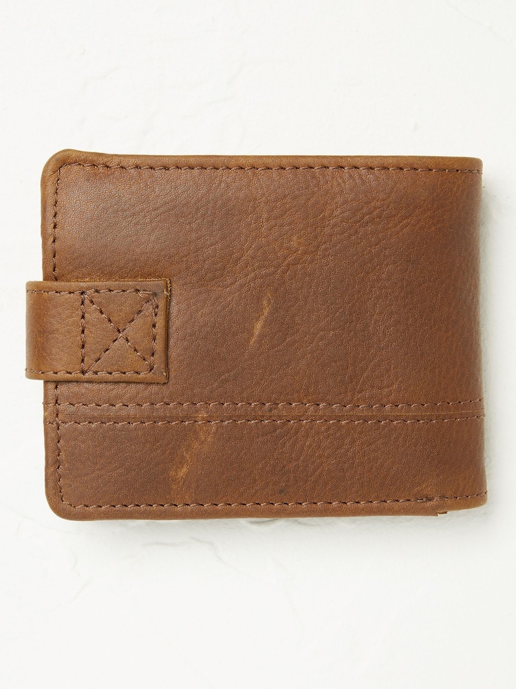 FatFace Tan Brown Seamed Leather Wallet - Image 1 of 2