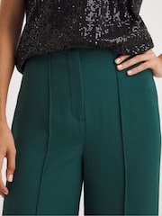 JD Williams Green Petrol Magisculpt Satin Back Wide Leg Trousers - Image 4 of 4