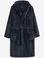 Navy Blue Supersoft Hooded Dressing Gown - Image 2 of 5