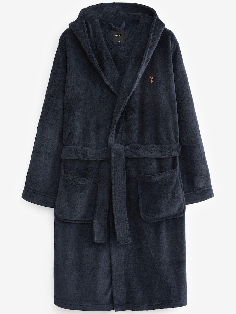 Navy Blue Supersoft Hooded Dressing Gown - Image 2 of 5