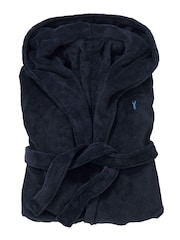 Navy Blue Supersoft Hooded Dressing Gown - Image 4 of 5