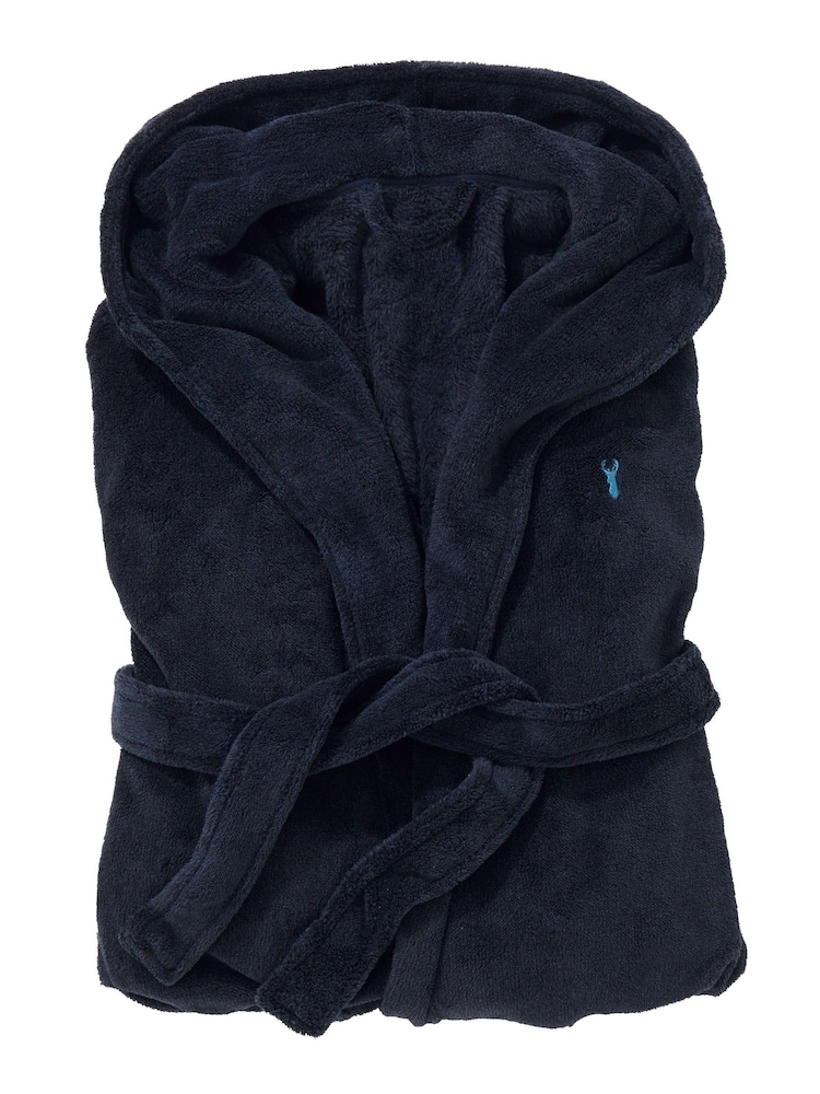 Bleu marine - Robe de chambre super douce À capuche - Image 4 of 5