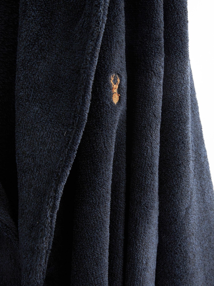 Navy Blue Supersoft Hooded Dressing Gown - Image 5 of 5