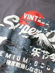 Superdry Dark Grey 100% Cotton Tokyo Graphic T-Shirt - Image 5 of 5