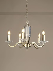 Laura Ashley Brass Carson Cut Glass 5 Light Chandelier Ceiling Light - Image 1 of 5