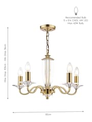 Laura Ashley Brass Carson Cut Glass 5 Light Chandelier Ceiling Light - Image 5 of 5