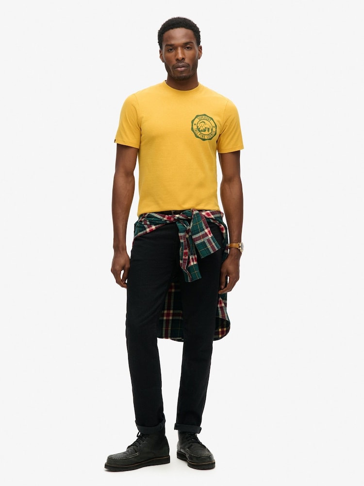 Superdry Yellow Lo-Fi Outdoor Graphic T-Shirt - Image 2 of 6