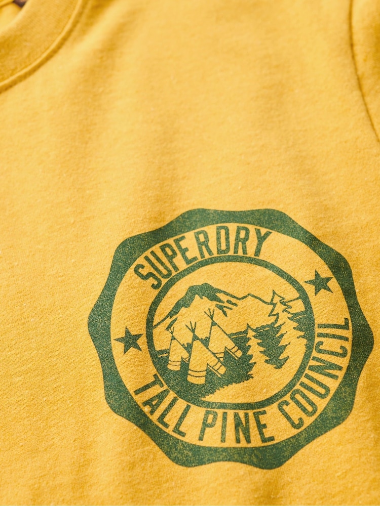 Superdry Yellow Lo-Fi Outdoor Graphic T-Shirt - Image 6 of 6