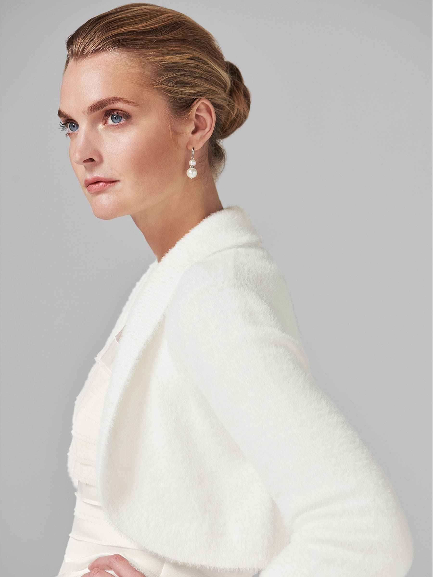 Buy Phase Eight Cream Fay Fluffy Cardigan from Next USA