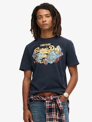 Superdry Deep Navy 100% Cotton Tokyo Graphic T-Shirt - Image 1 of 4