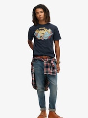 Superdry Deep Navy 100% Cotton Tokyo Graphic T-Shirt - Image 2 of 4