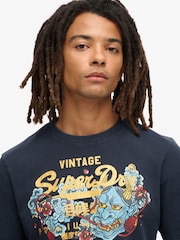 Superdry Deep Navy 100% Cotton Tokyo Graphic T-Shirt - Image 3 of 4