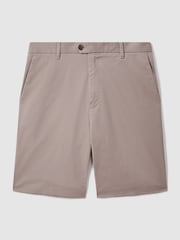 Marrón seta - Reiss Wicket Cotton Chino Shorts with Stretch - Imagen 2 de 6