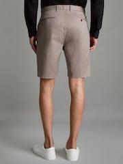 Marrón seta - Reiss Wicket Cotton Chino Shorts with Stretch - Imagen 5 de 6