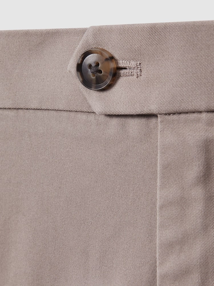 Marrón seta - Reiss Wicket Cotton Chino Shorts with Stretch - Imagen 6 de 6