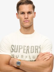 Superdry White 100% Cotton Surplus Graphic T-Shirt - Image 3 of 5