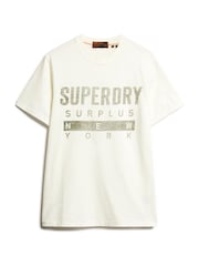 Superdry White 100% Cotton Surplus Graphic T-Shirt - Image 4 of 5