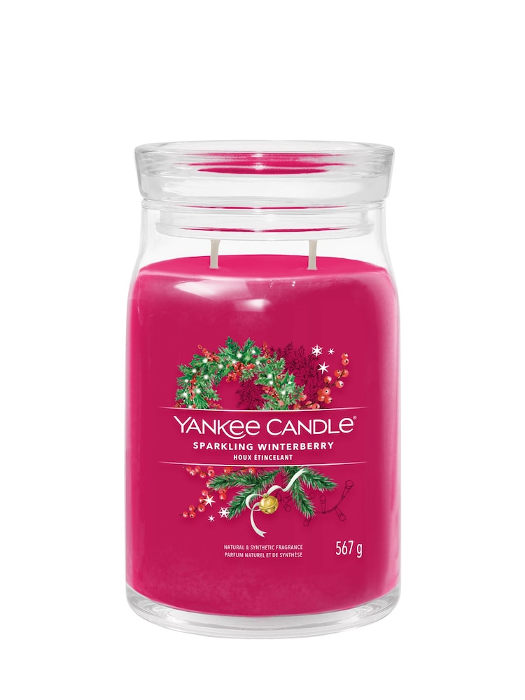 Yankee Candle Red Signature Large Jar Sparkling Winterberry Scented Candle - Image 2 of 3